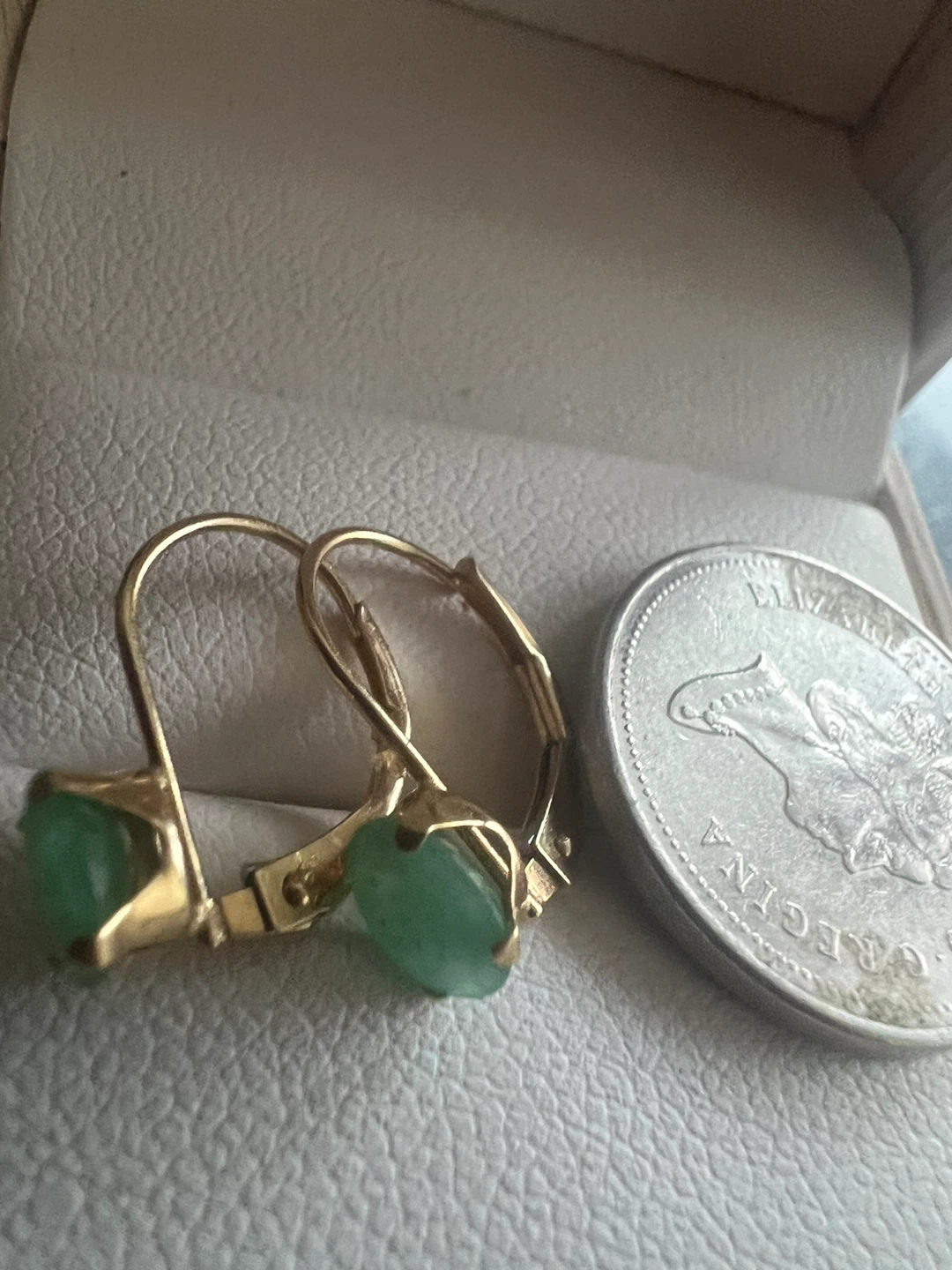 14 k emerald earrings - photo 2
