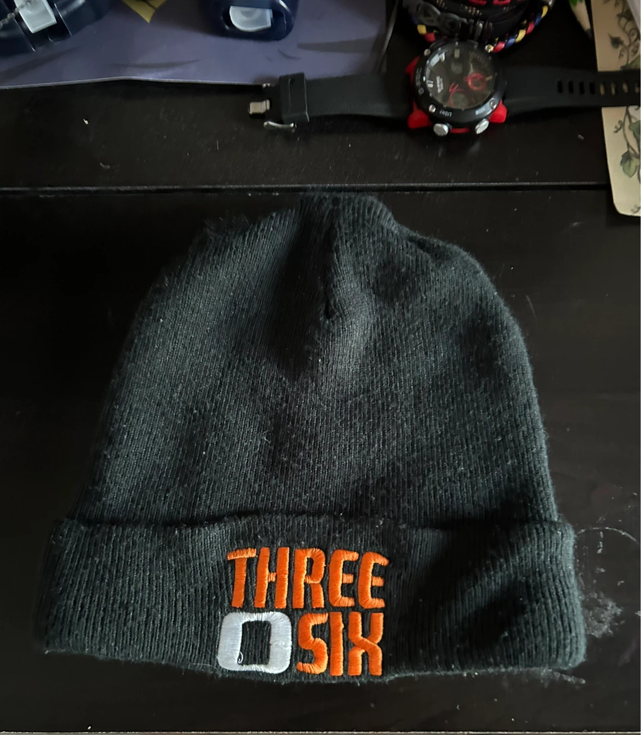 THREE O SIX Black Beanie