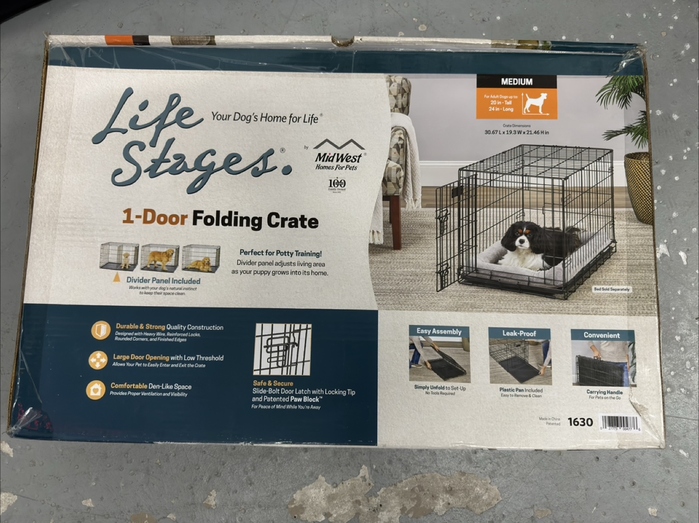 MidWest Life Stages Folding Dog Crate - Medium
