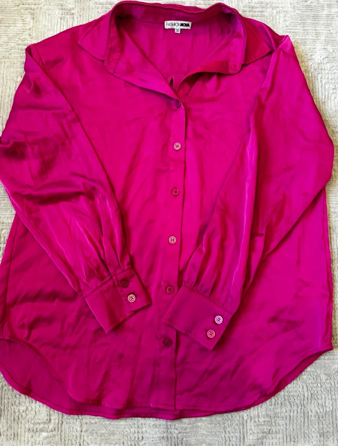 Fashion Nova Pink Button-Up Shirt - photo 2