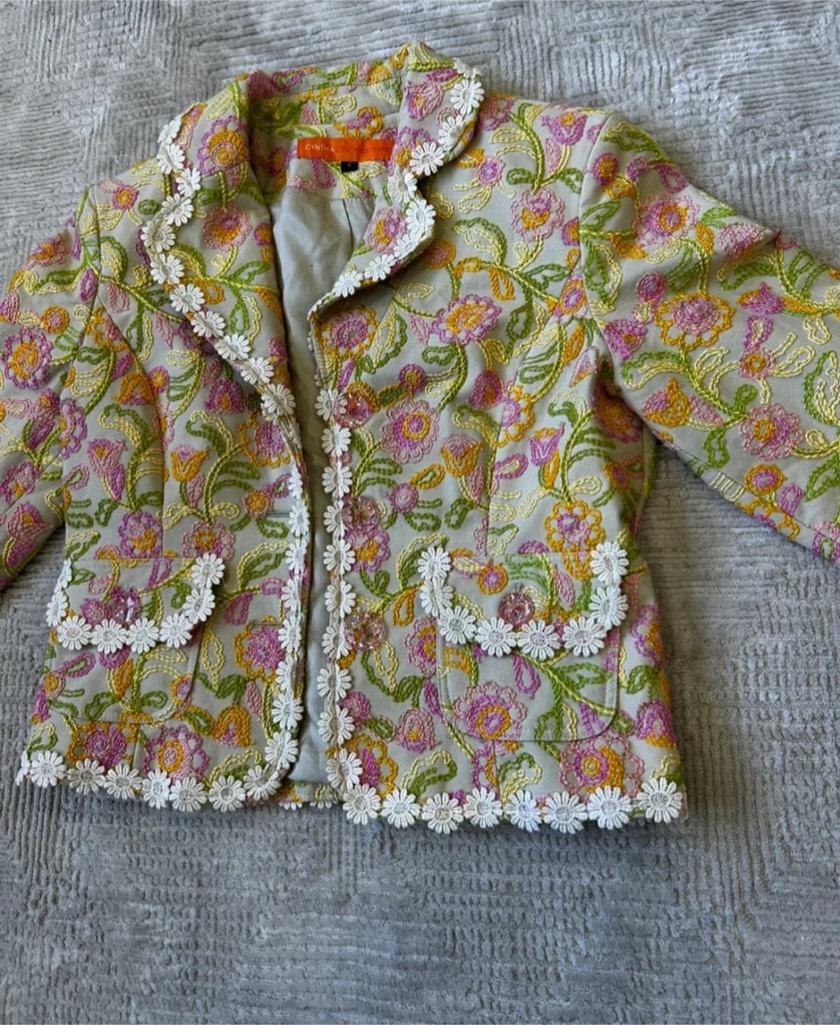 Cynthia Steffe Floral Embroidered Jacket - Size 4 - photo 2