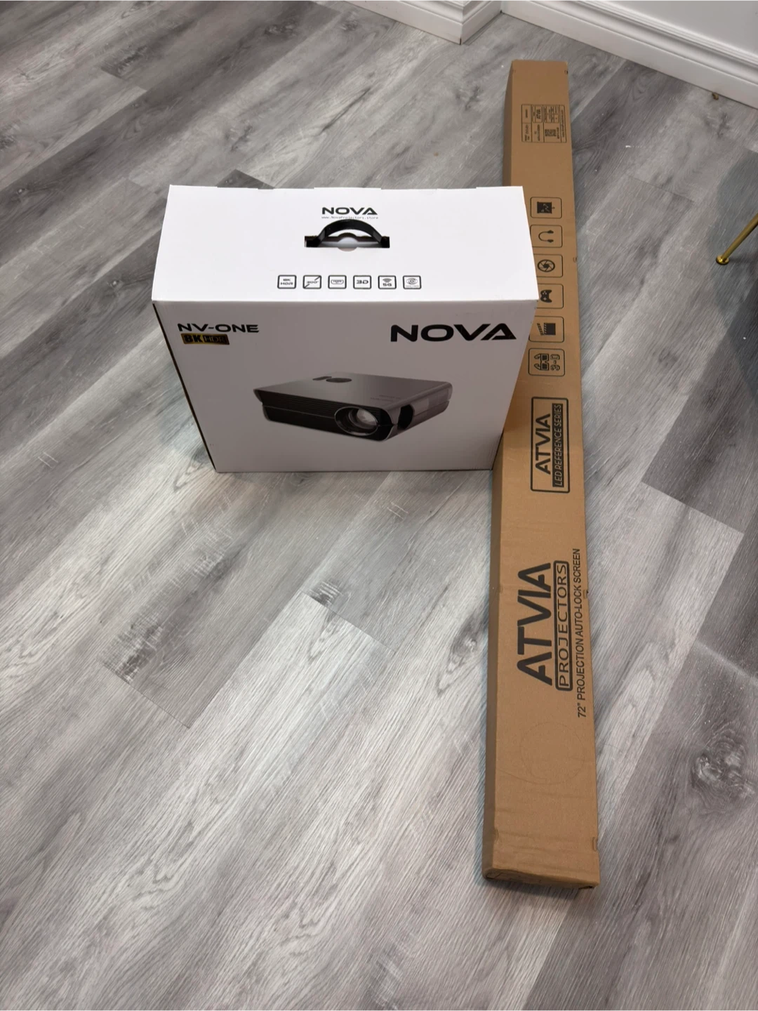 NOVA NV-ONE 8K HDR Projector with ATVIA 72" Screen