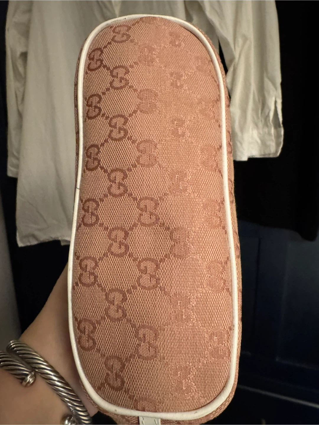 Gucci Pink Canvas Mini Baguette/Pochette in dusty pink - photo 5