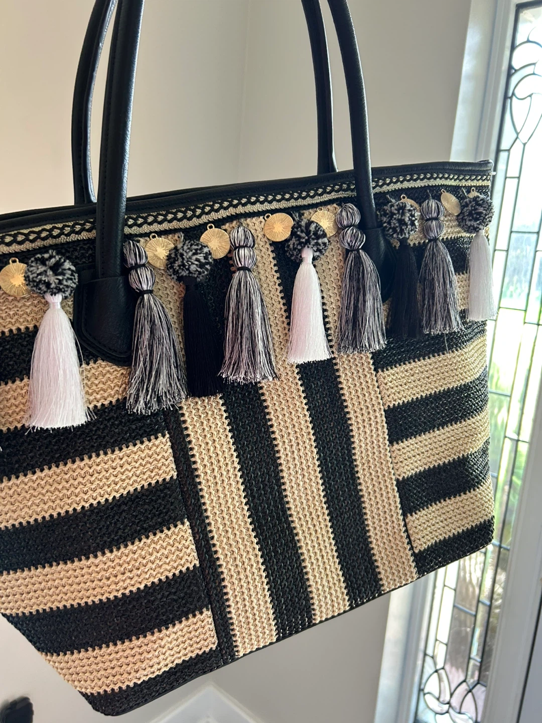 Beach Tote Bag with Tassels