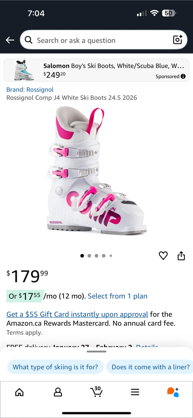Rossignol Comp J4 White Ski Boots - Size 235