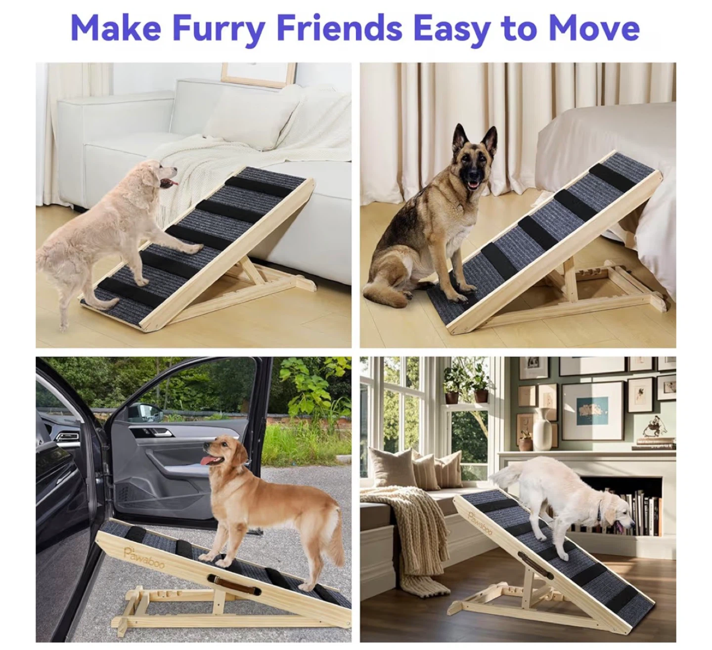 Pawaboo Adjustable Pet Ramp/Stairs