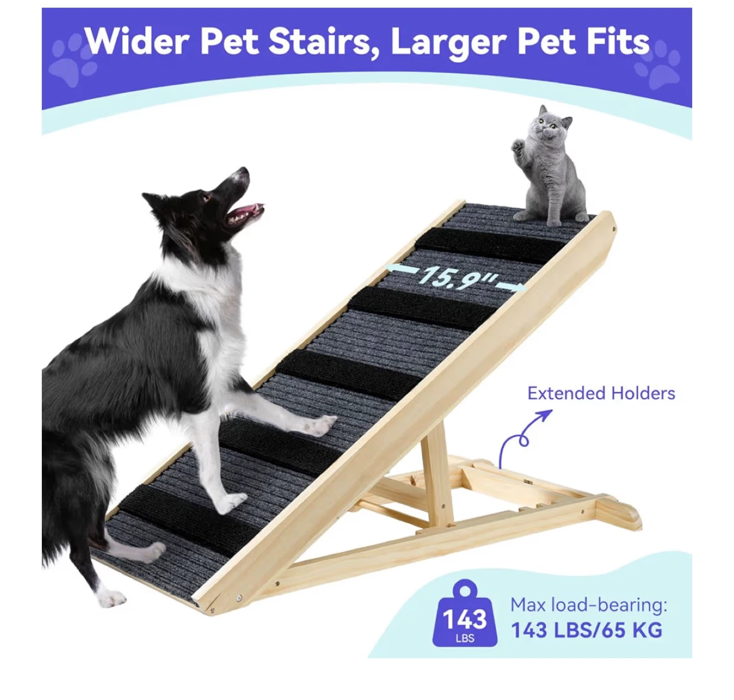Pawaboo Adjustable Pet Ramp/Stairs - photo 4