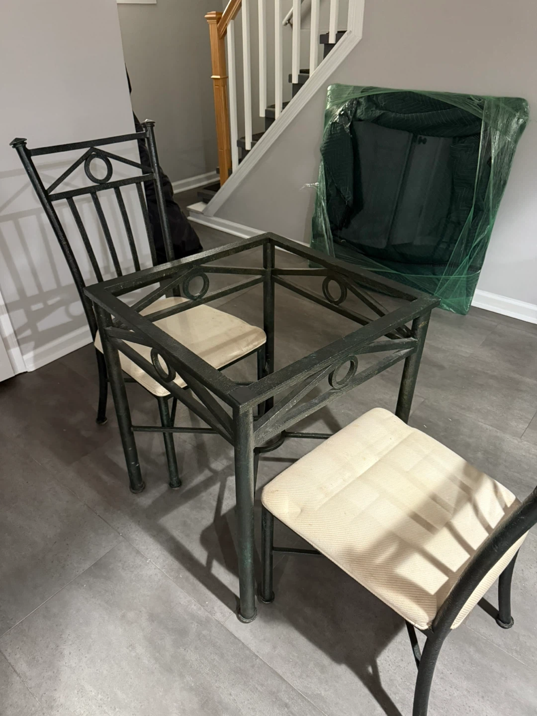 Dining Table with 2 Chairs - Metal Frame - photo 3