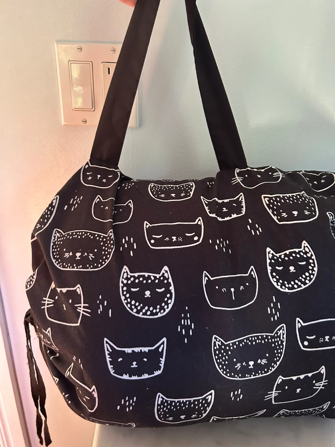 Cat Print sleeping Bag - Black & White