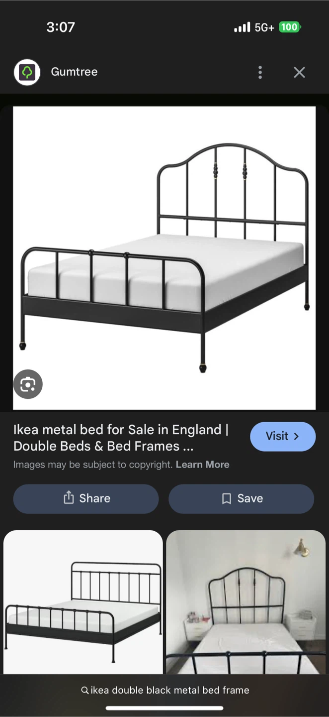 Black Metal twin size frame only from ikea - photo 2