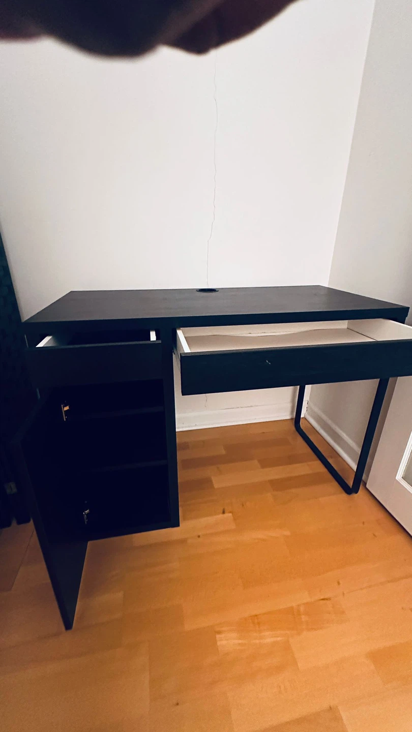 Black Desk with Drawers
