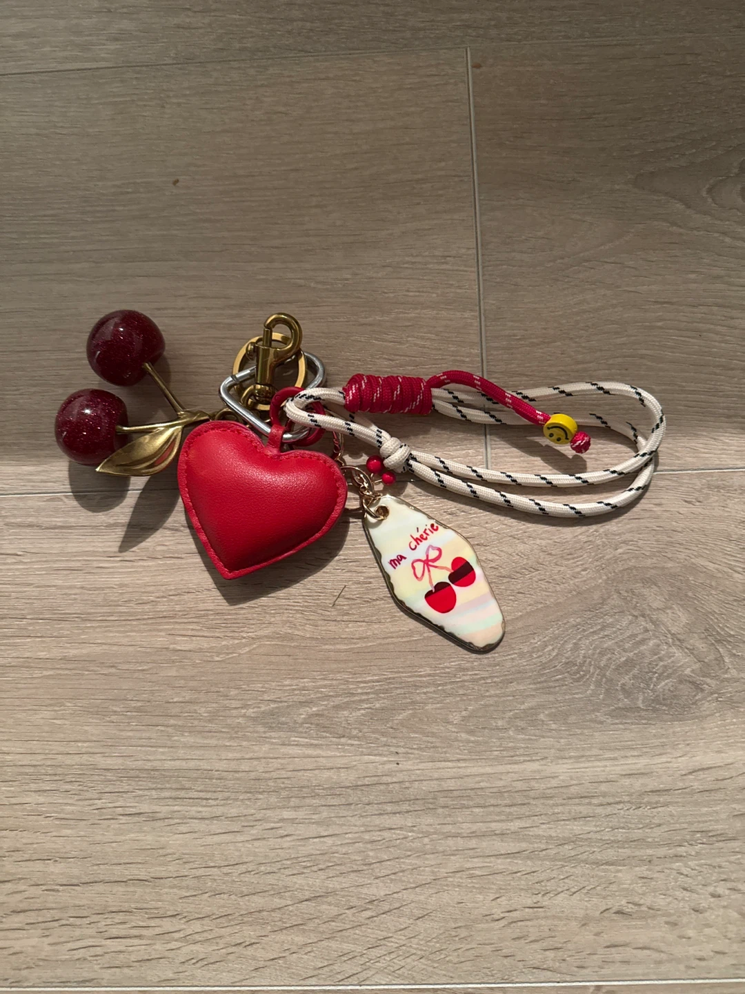 Cherry & Heart Keychain