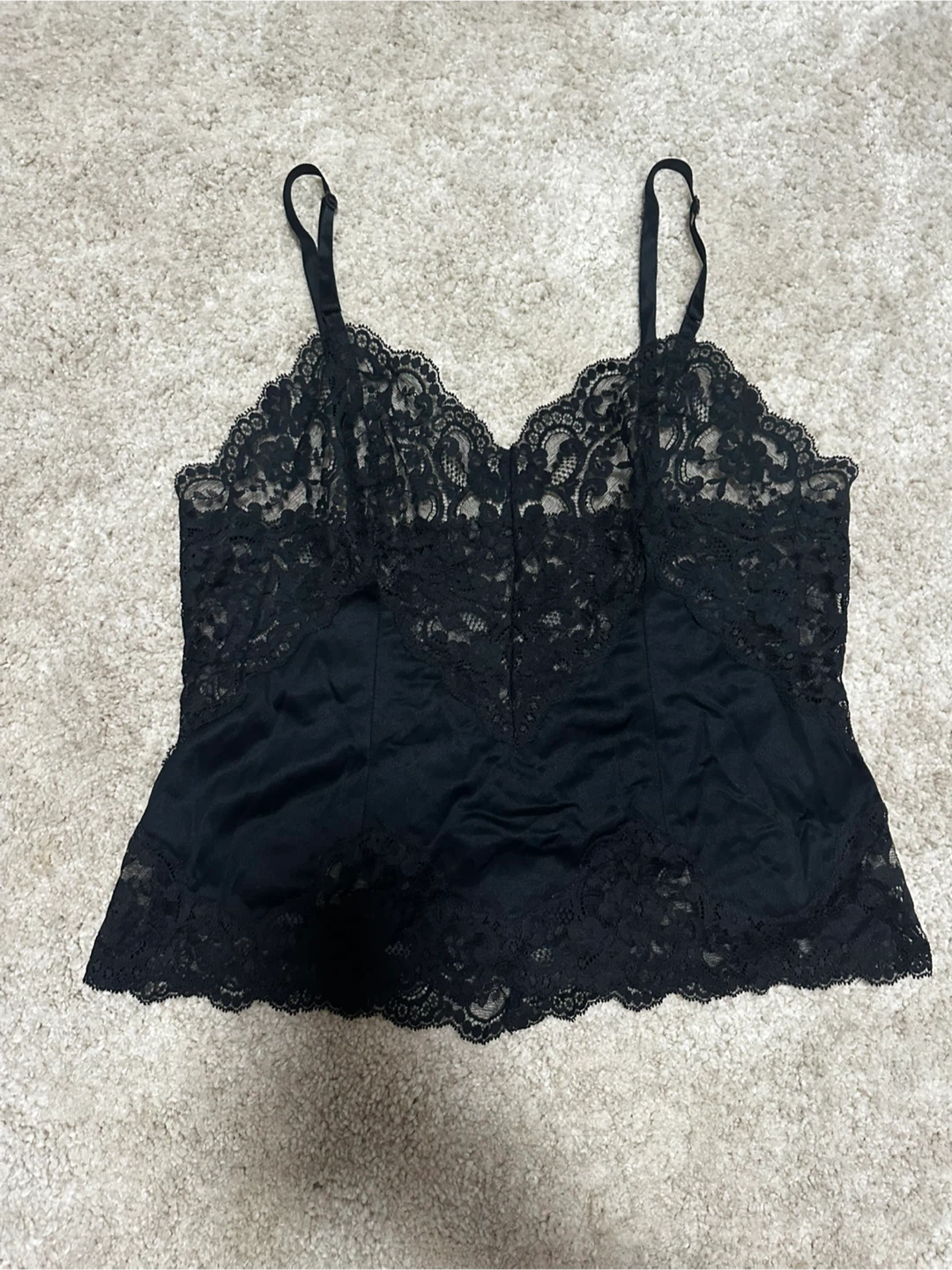 Vintage Black Lace Cami Top