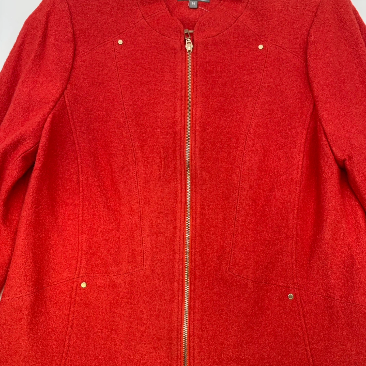 Laura Plus Petites Red Wool Blend Zip Jacket Size 14 NWT - photo 4