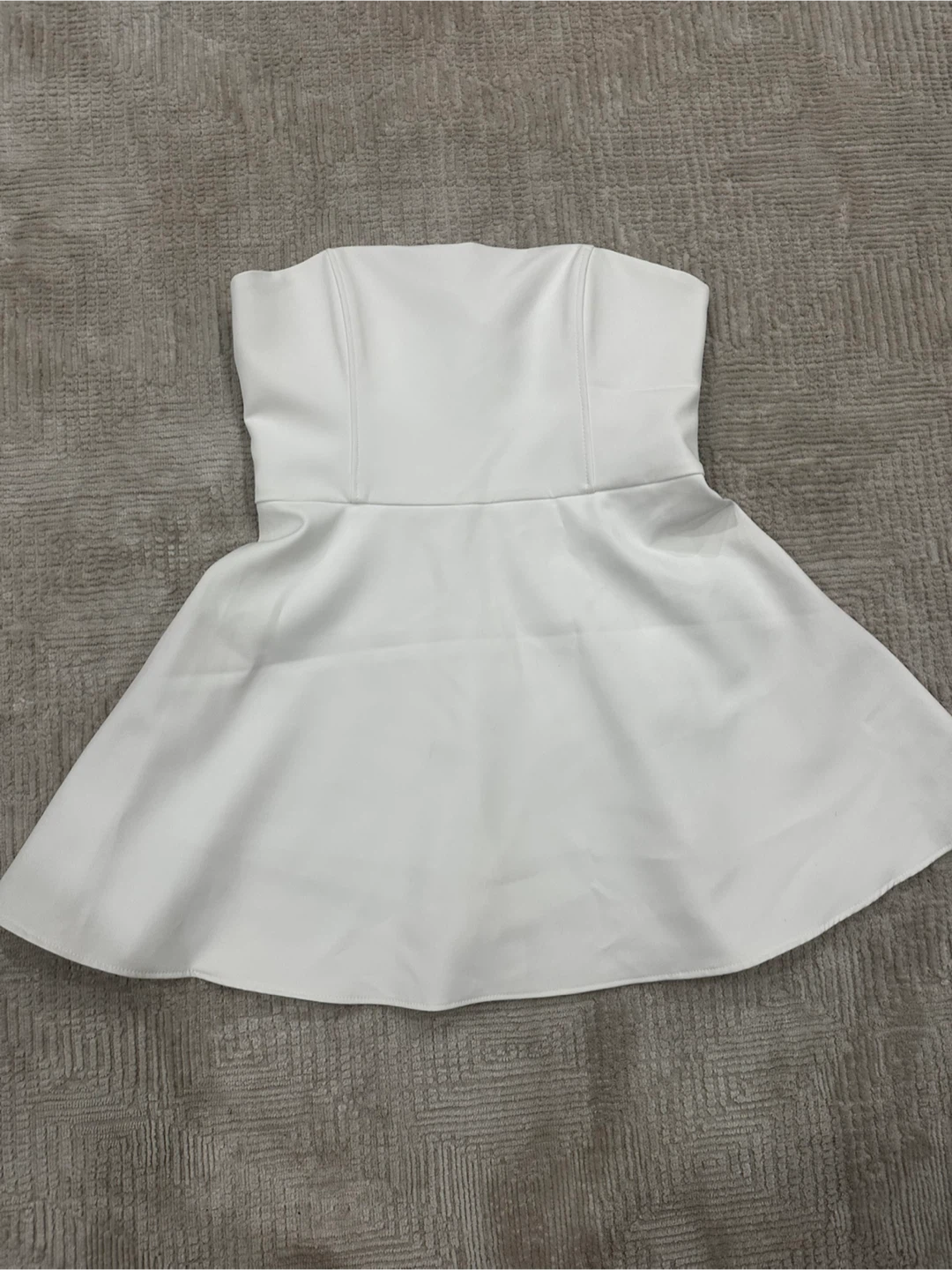 New Zara White Strapless Dress