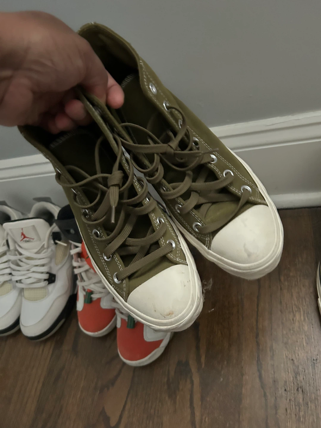Converse All Star High Top “platform” Olive Green