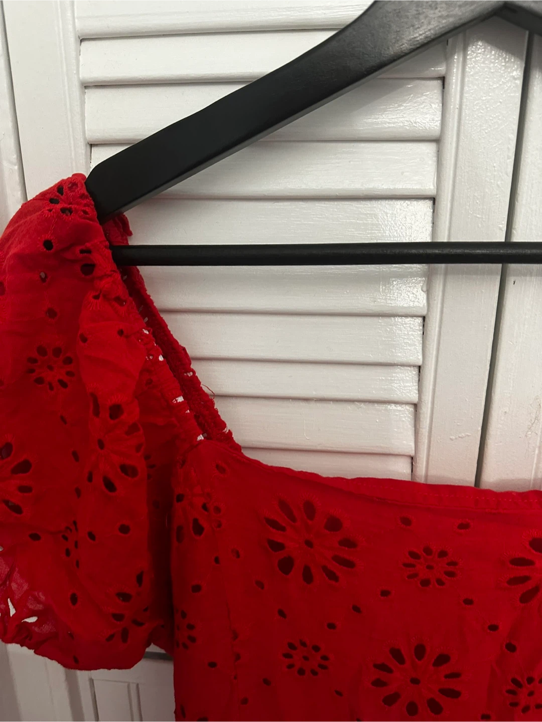Red Eyelet Mini Dress - photo 3
