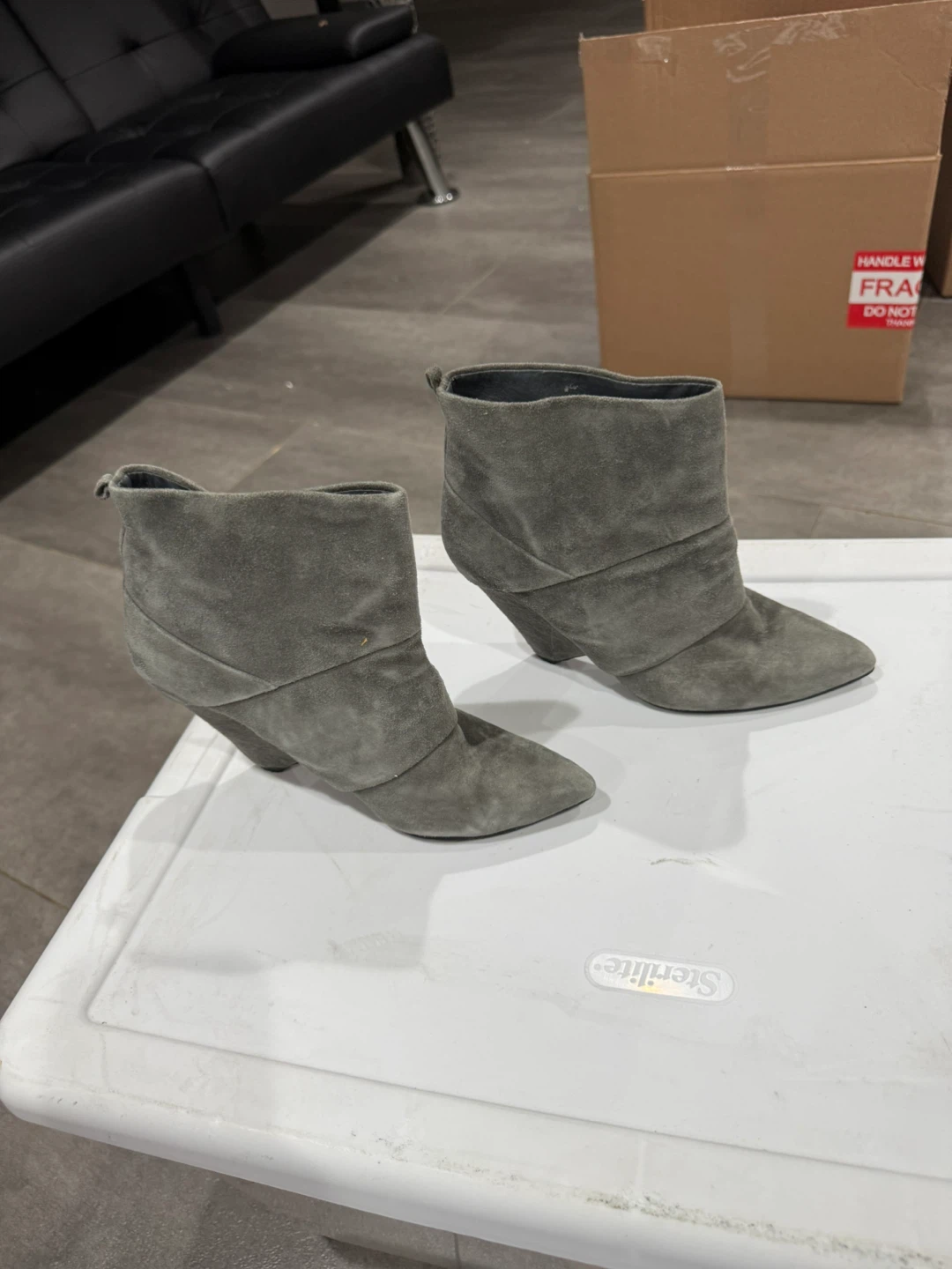 Aldo Gray Suede Ankle Boots - Size 36 - photo 3