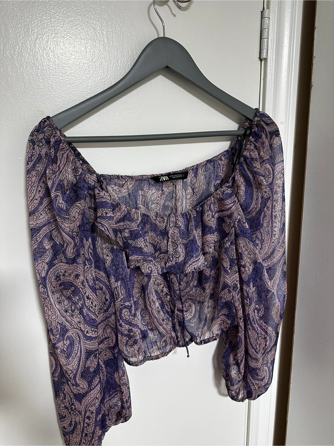 Zara Paisley Print Crop Top - Size M - photo 2