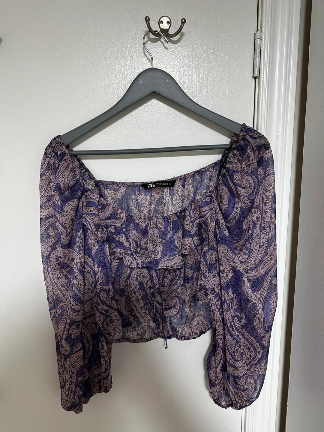 Zara Paisley Print Crop Top - Size M