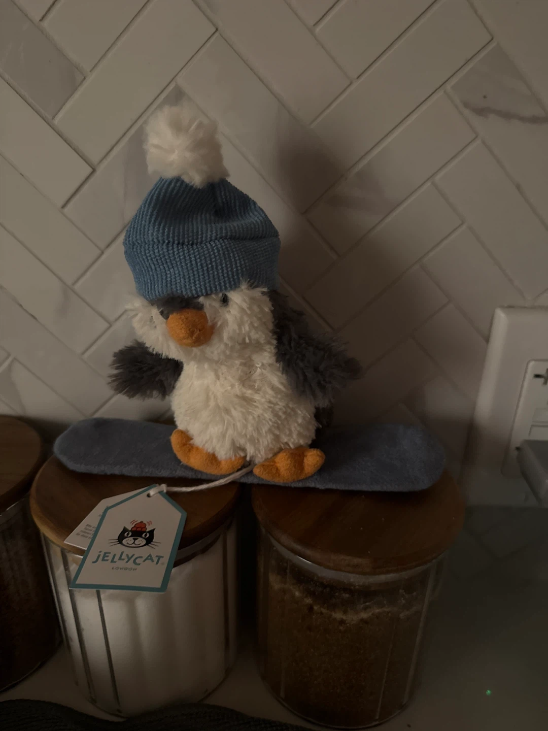 Jellycat Snowboarding Peanut Penguin Plush