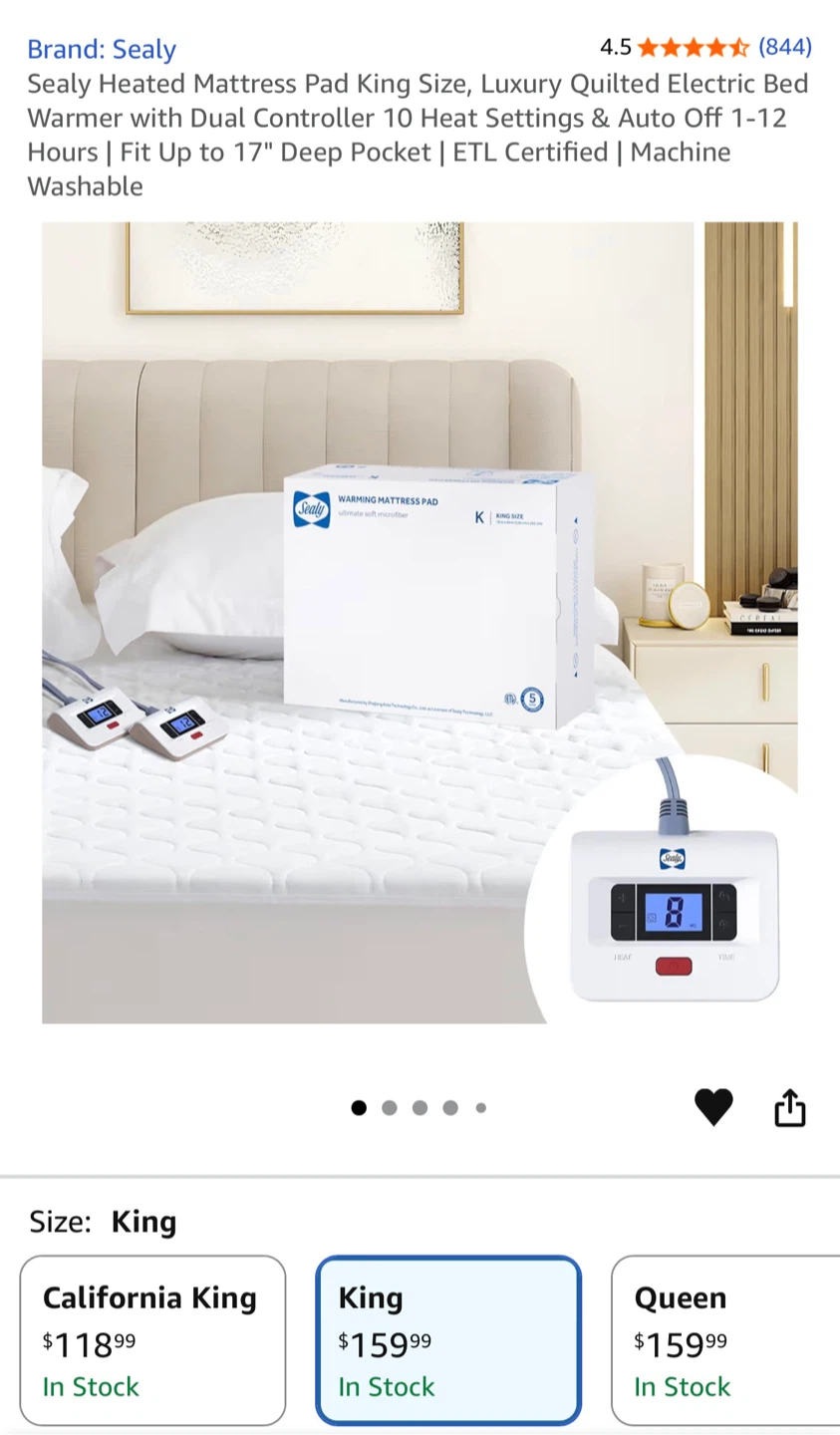 Sealy Heated Mattress Pad - King Size - photo 2