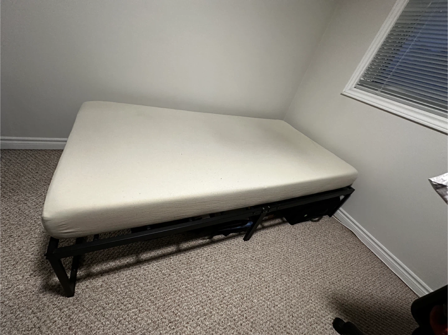 Folding Metal Bed Frame with Mattress
