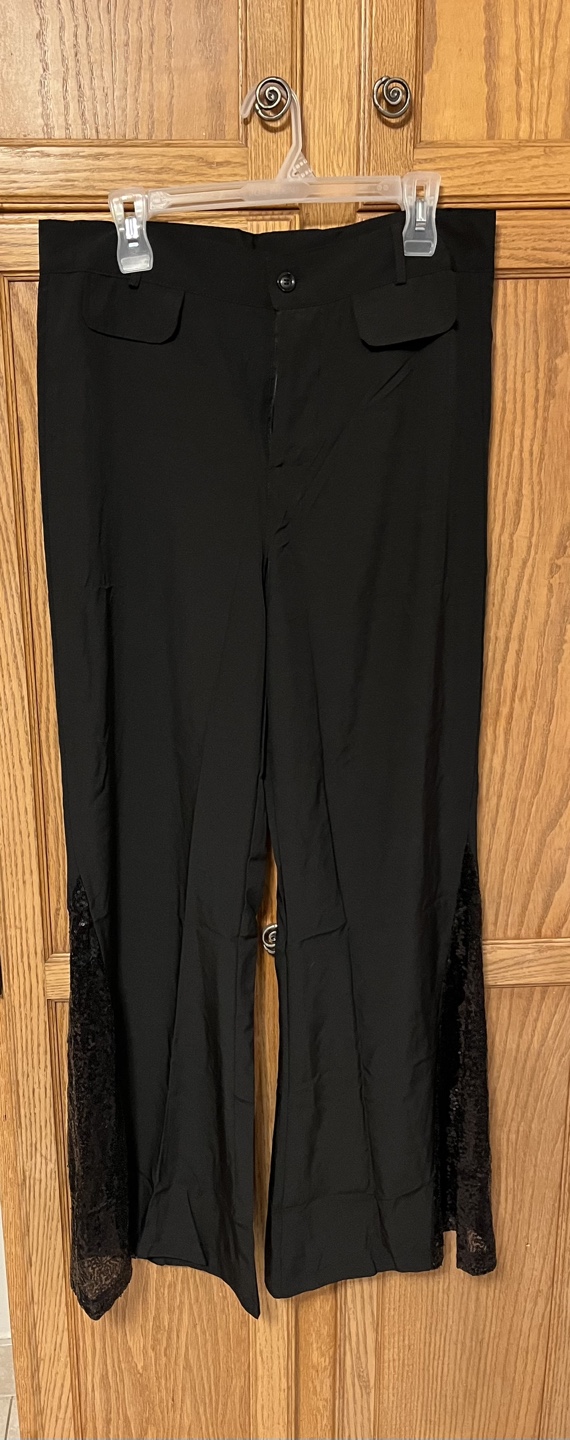 Large Black Lace Trim Pants