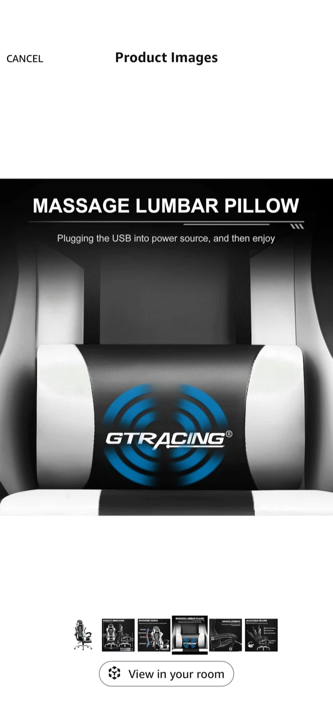 GTRACING Gaming Chair - Adjustable Recline & Lumbar Support - photo 3