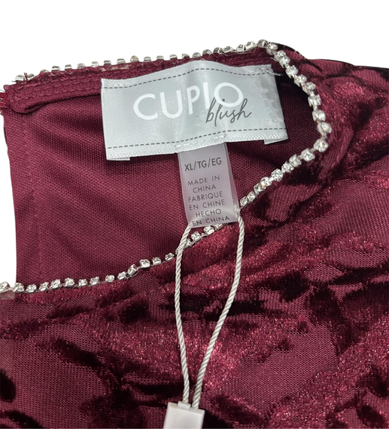 Cupio Blush Velvet Peplum Top XL - photo 3