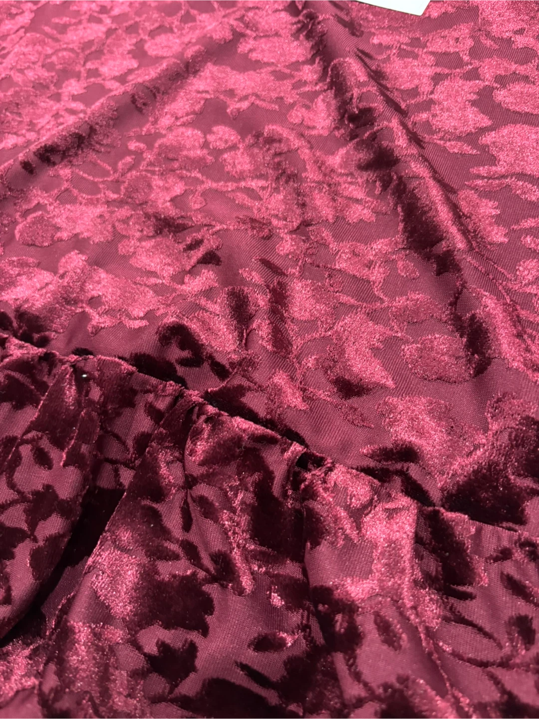 Cupio Blush Velvet Peplum Top XL - photo 4