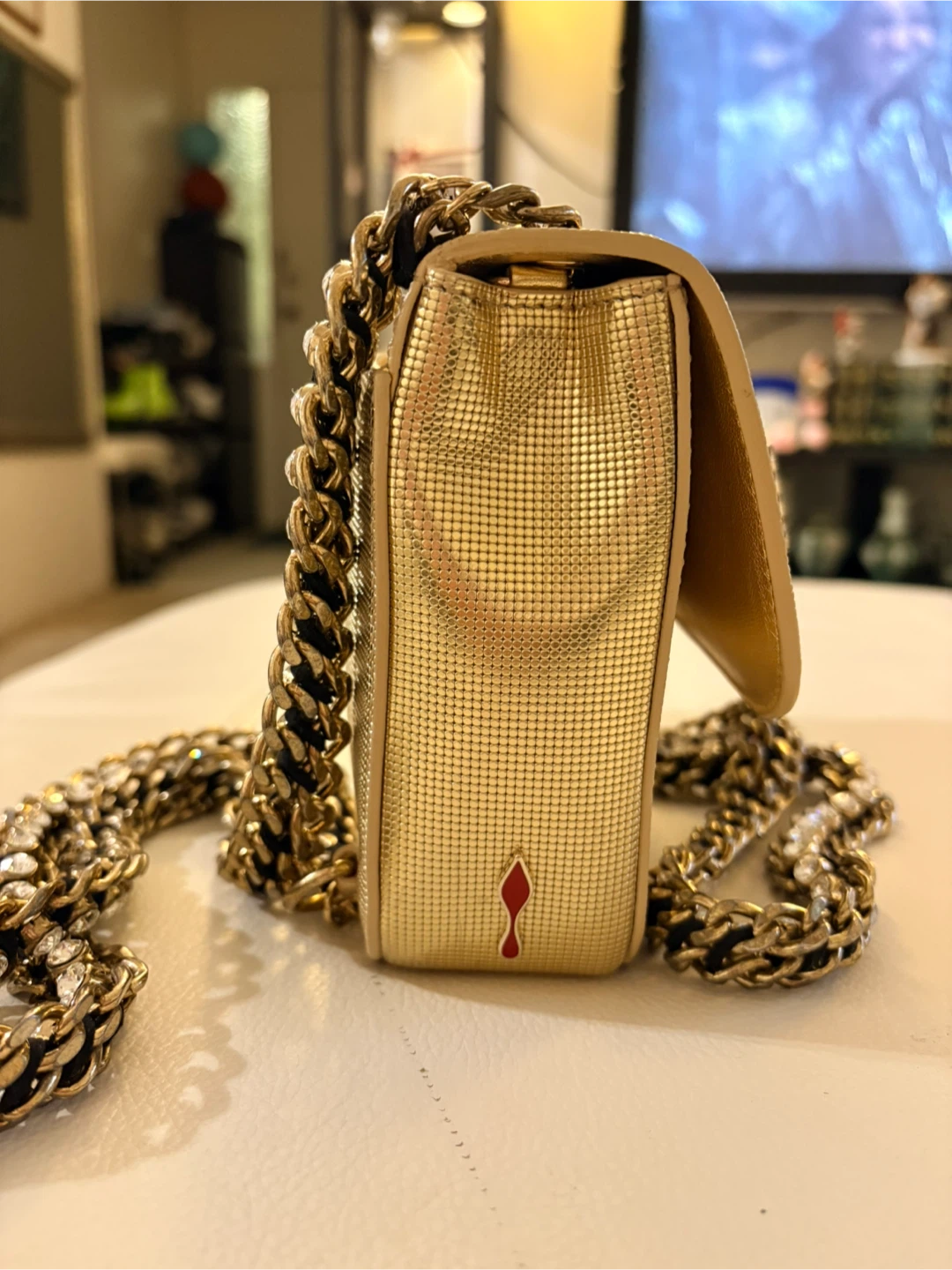 Christian Louboutin Metallic Gold Chain Mini Backpack - photo 4