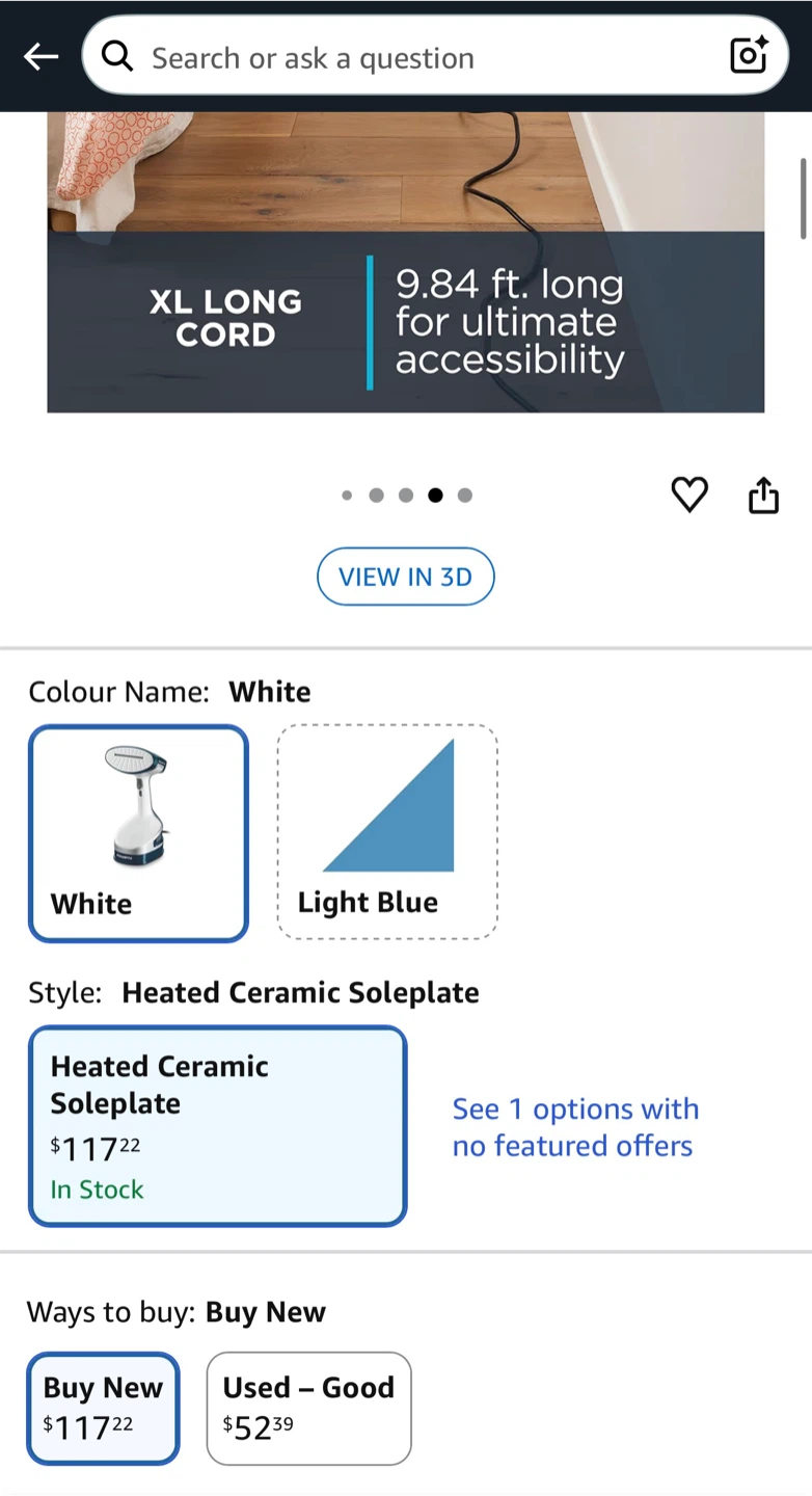 Rowenta X-Cel Handheld Steamer - Navy Blue & White - photo 2