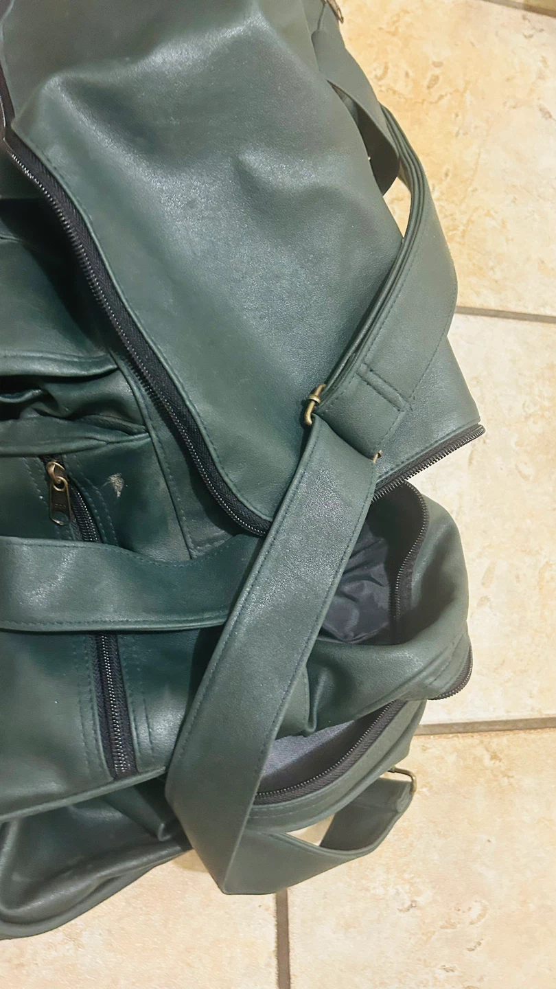Green Leather Backpack - photo 4