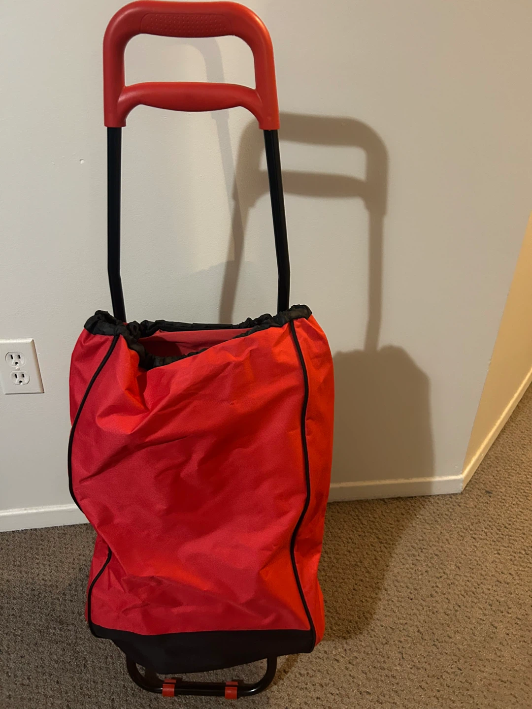 Red Shopping Cart on Wheels