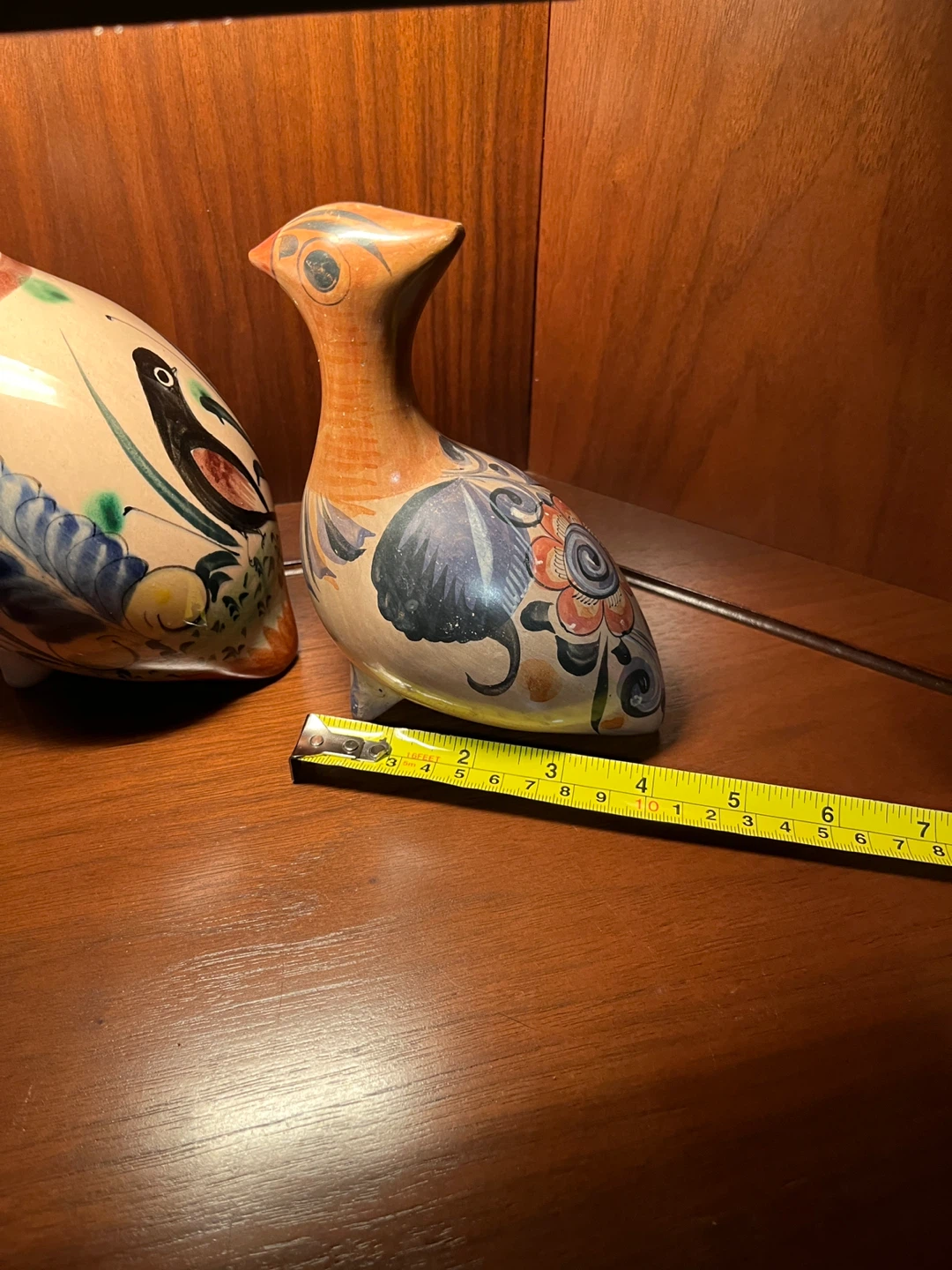Vintage, hand-painted Tonala Mexican pottery bird figurines - photo 5