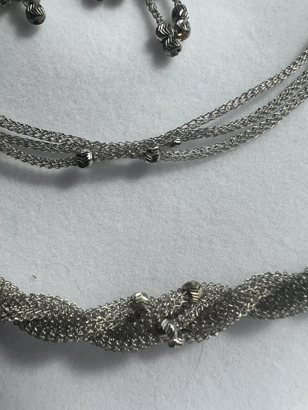 915 Silver Braided Necklace, Bracelet & Earrings Set - photo 2