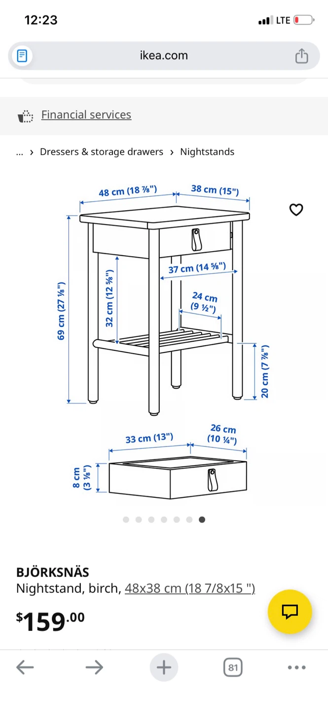 Set of 2 IKEA Björksnäs Birch Nightstands - photo 4