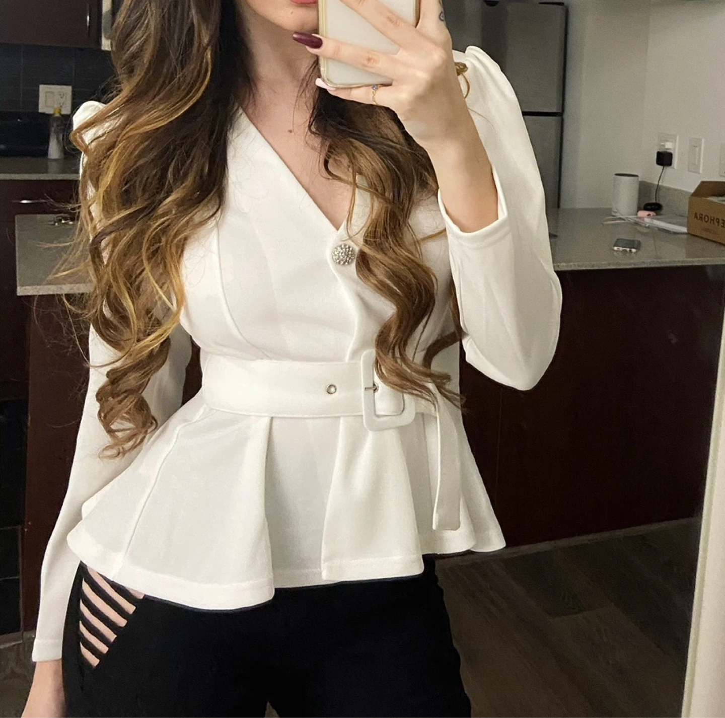 Fashion Nova White Suit Set - Size S