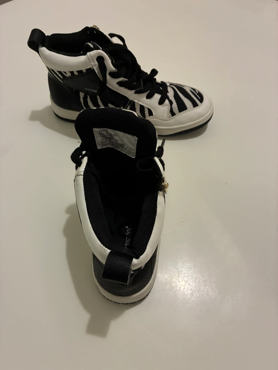 Zebra Print High Top Sneakers - photo 4