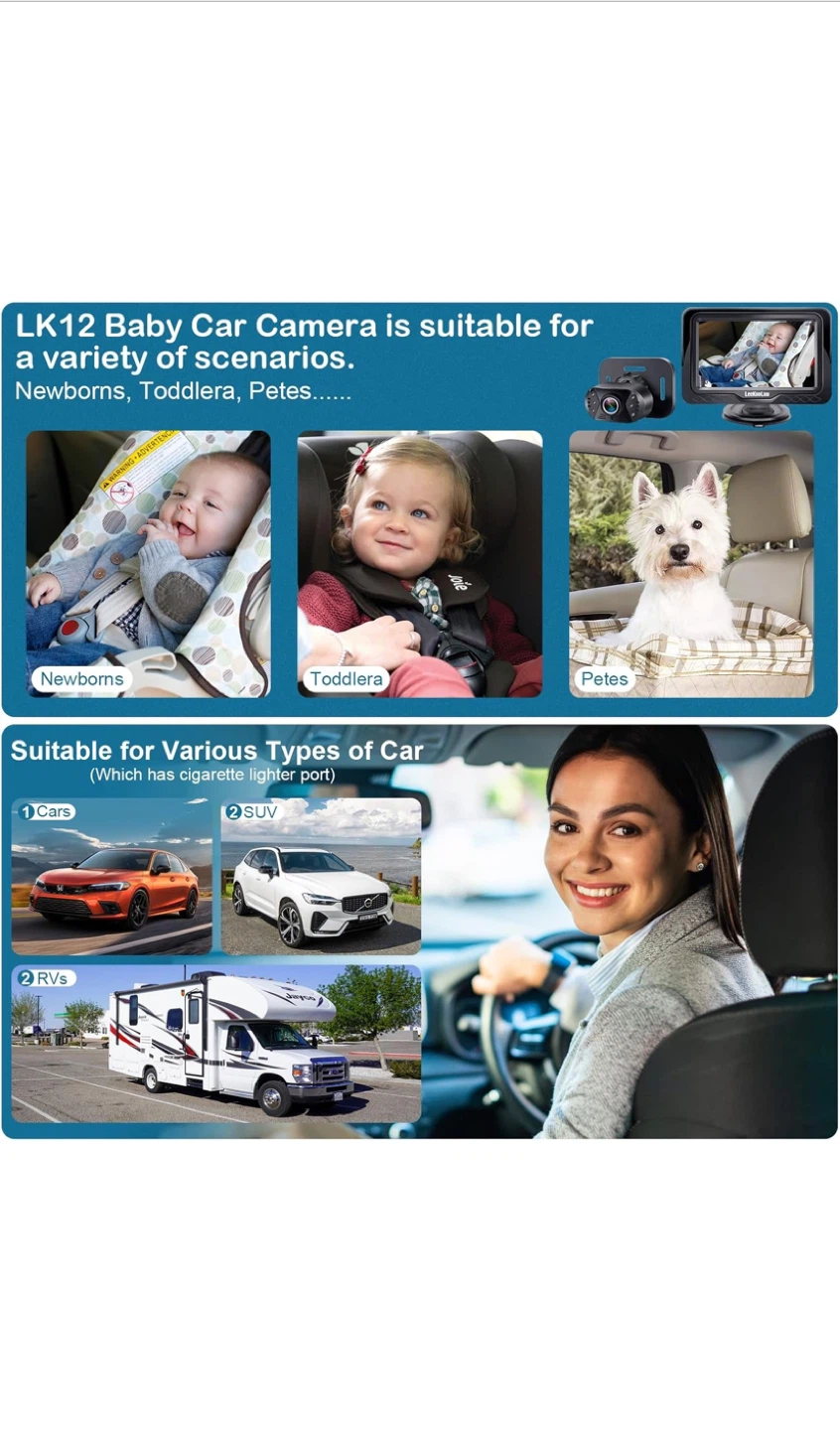 New LeeKooLuu LK12 Baby Car Camera - photo 5