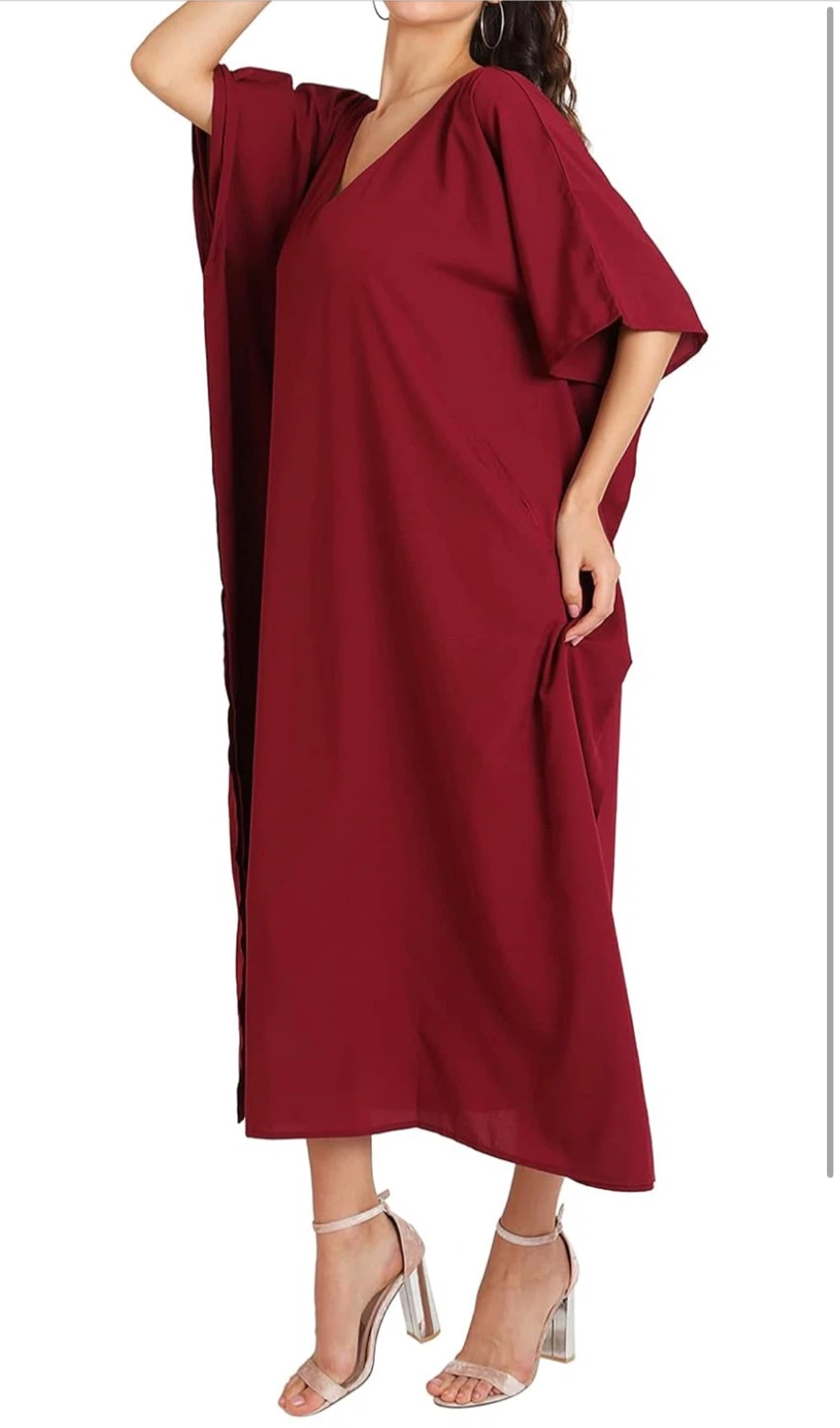 NEW! Miss Lavish London Stunning Burgundy Kaftan Dress - photo 2