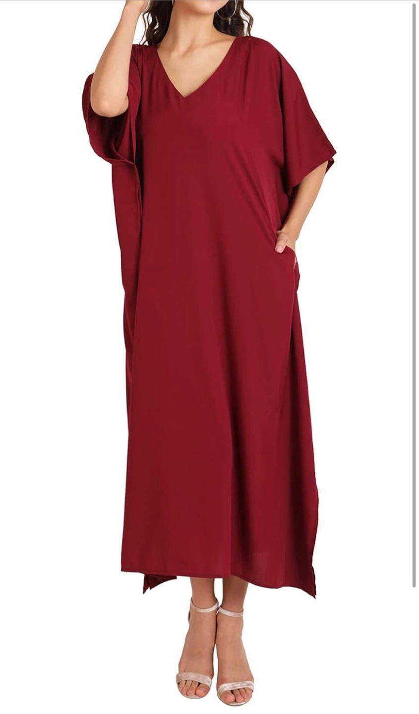 NEW! Miss Lavish London Stunning Burgundy Kaftan Dress - photo 5