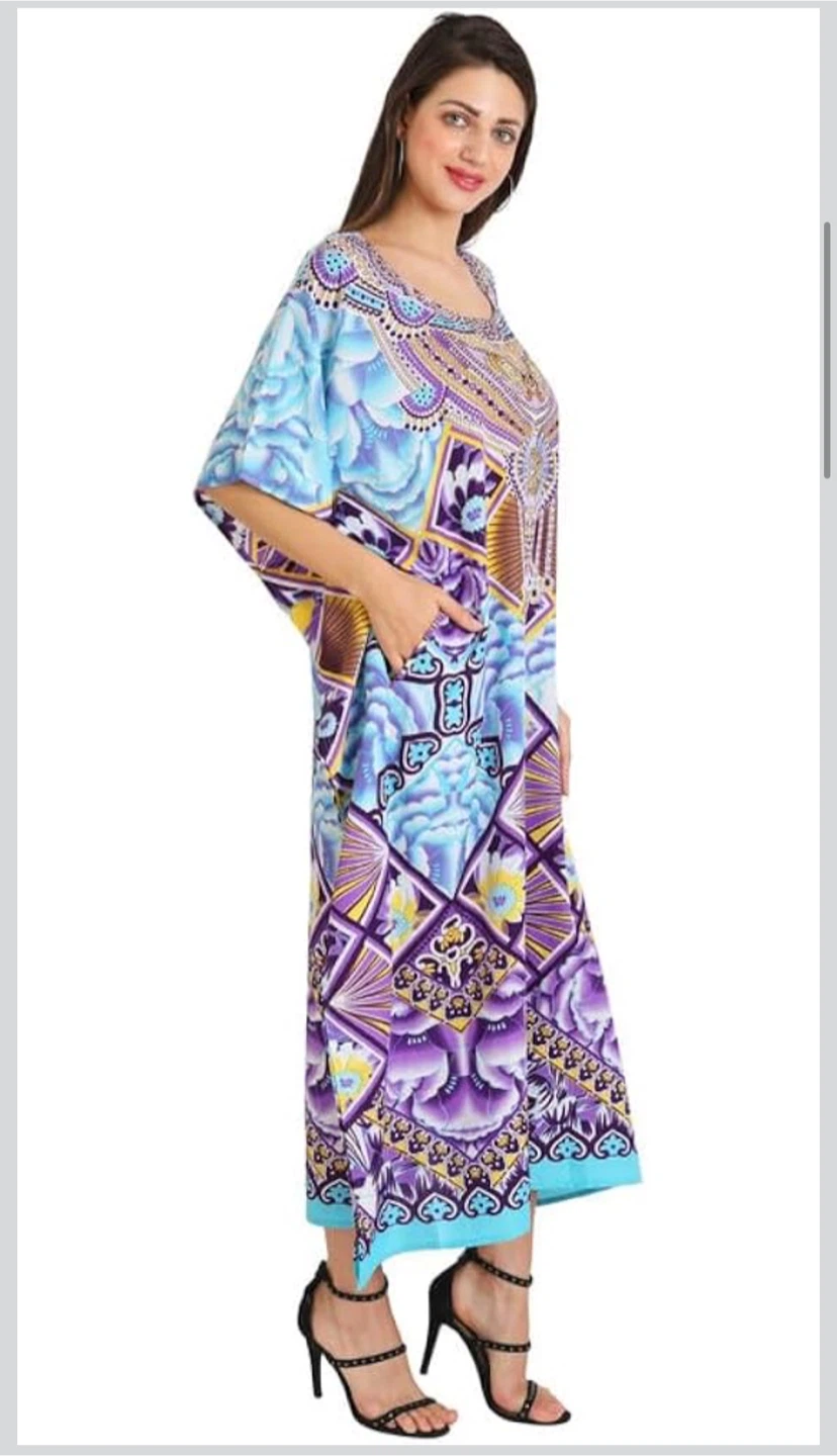 NEW! Miss Lavish London Kaftan Dress - Blue, Purple, Yellow - photo 2