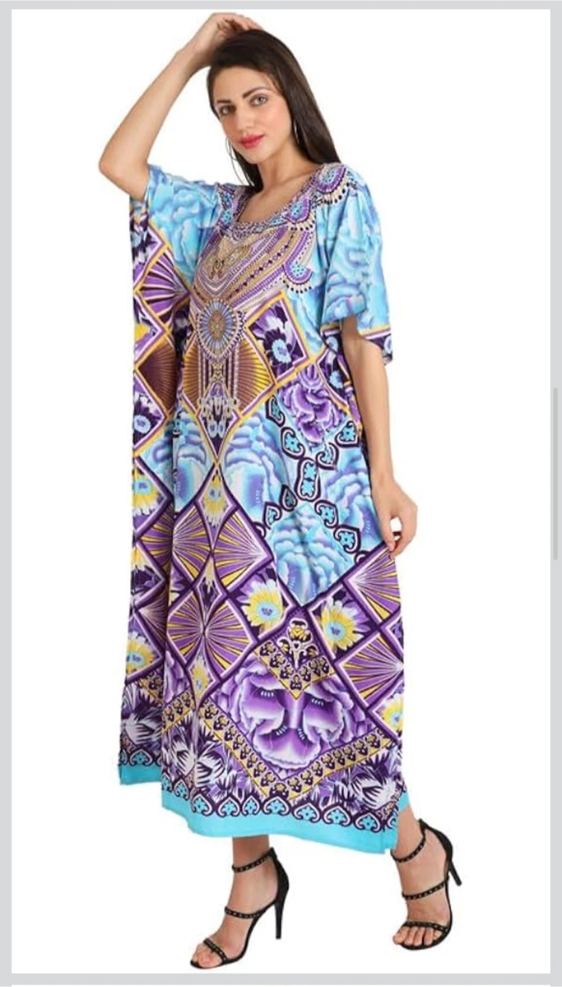 NEW! Miss Lavish London Kaftan Dress - Blue, Purple, Yellow - photo 3