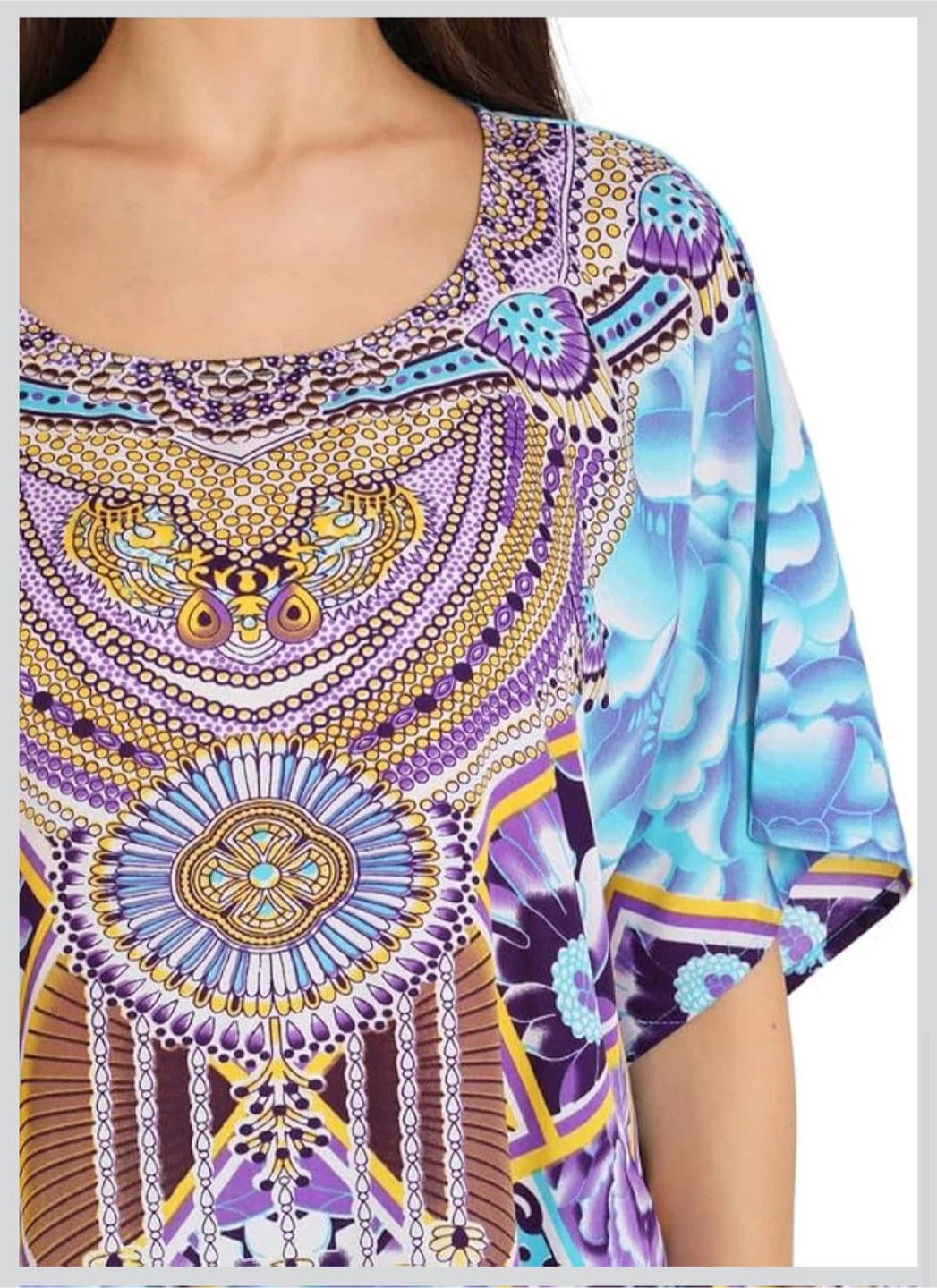 NEW! Miss Lavish London Kaftan Dress - Blue, Purple, Yellow - photo 5