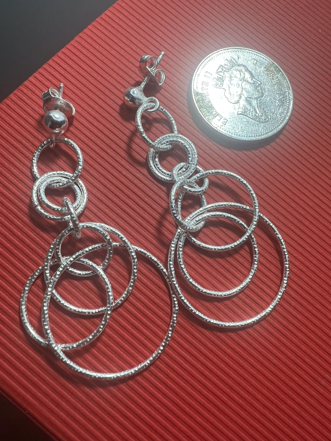 925 Silver Circle Drop Earrings - photo 2