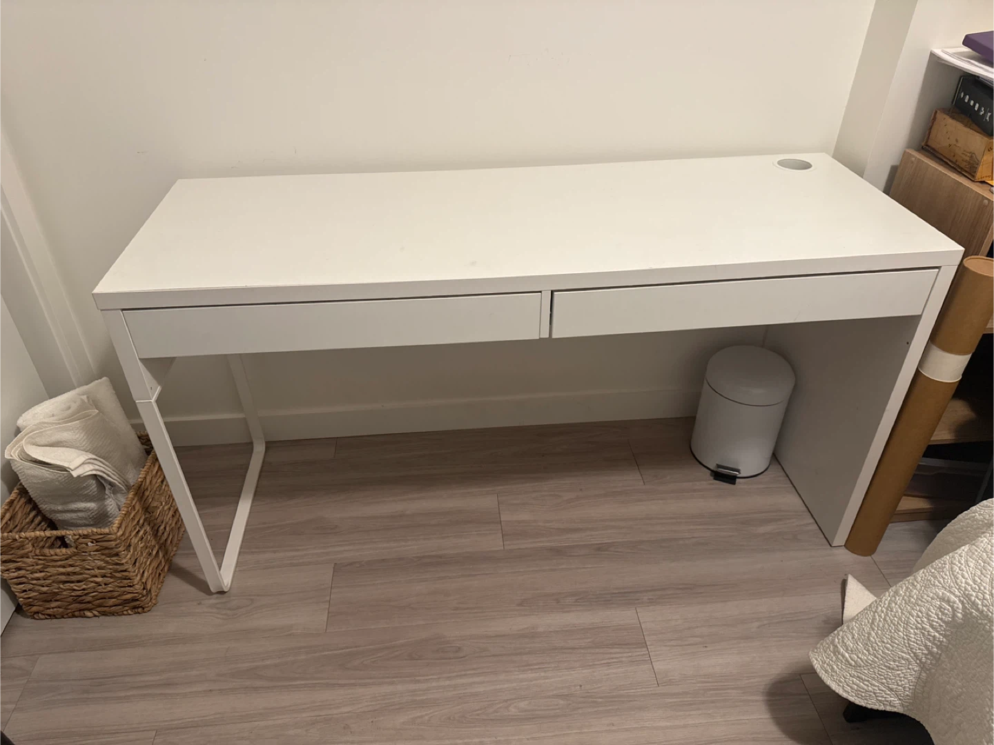 White Desk with Drawers