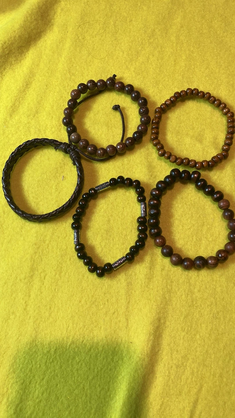 Assorted Wood Bead Bracelets - Stylish Accessories