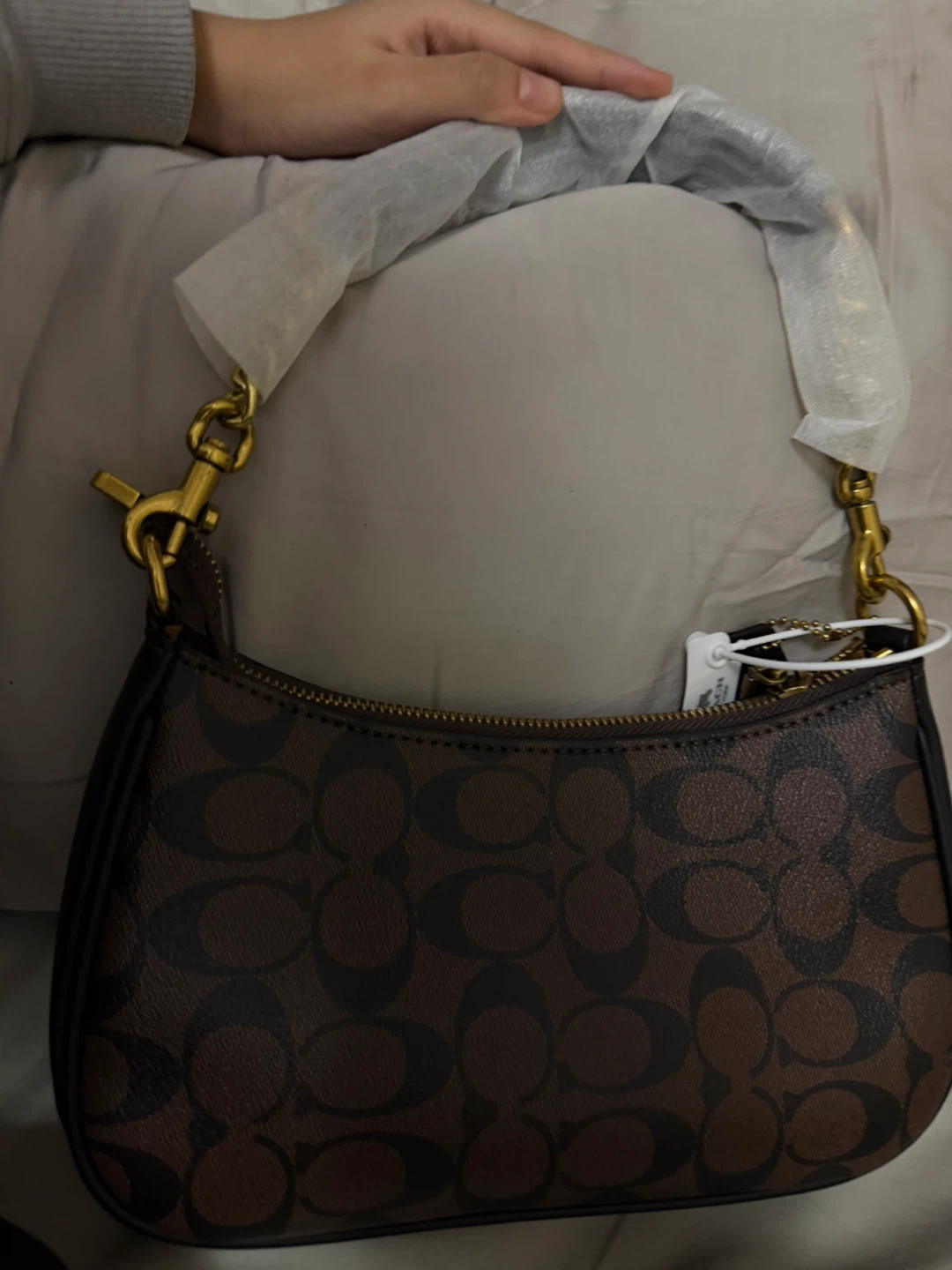 Coach Brown Signature Coated Canvas Handbag - photo 2